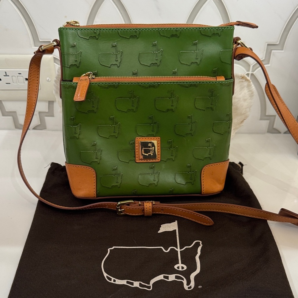 Masters Golf Authentic Green and Tan Crossbody Bag